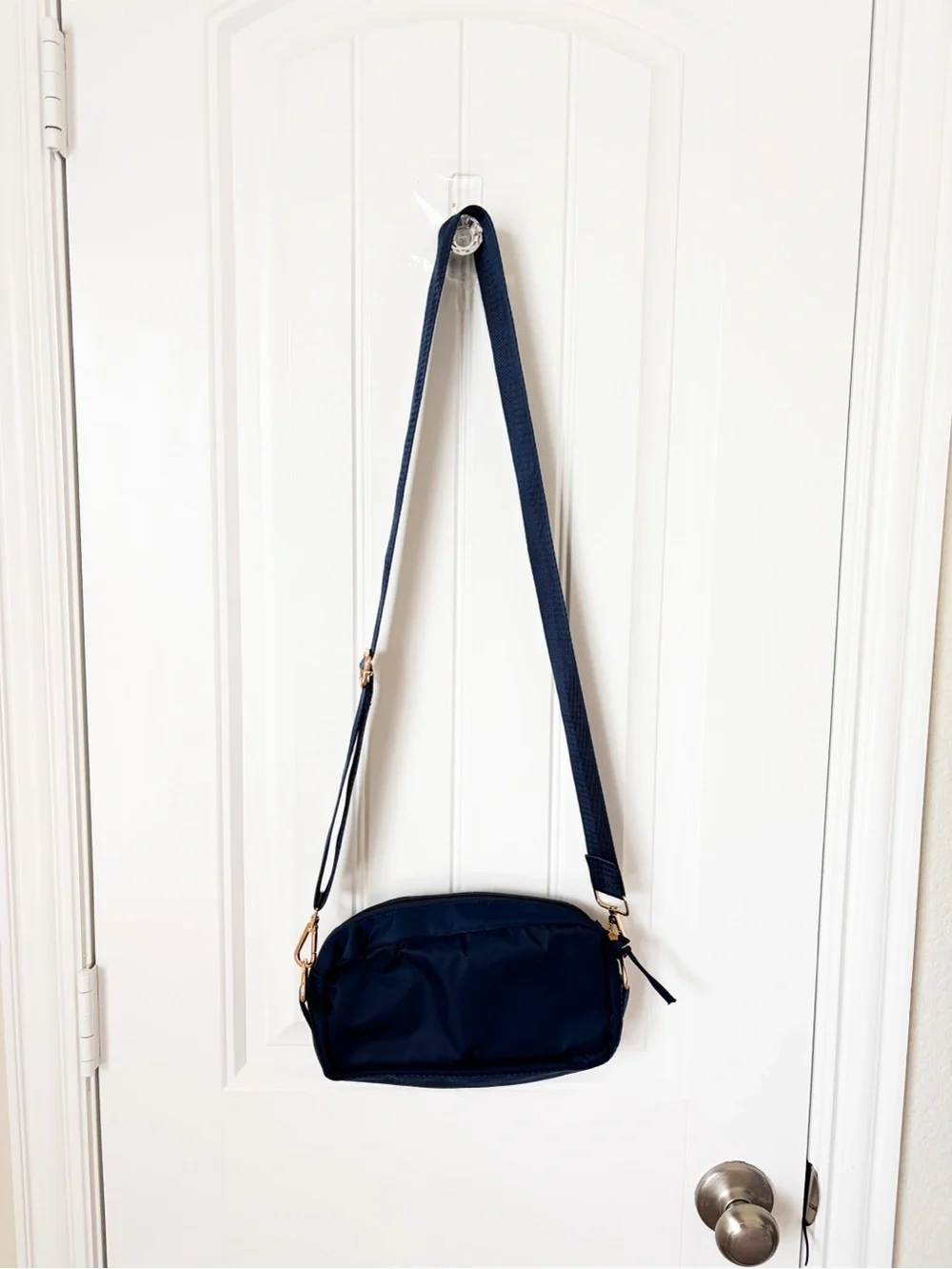 Punch Navy Crossbody Bag with Gold-Tone Hardware